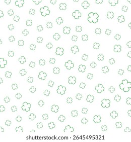 Clover pattern, shamrock leaf, green plant background for Saint Patrick Day.