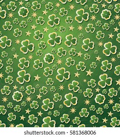 Clover Pattern for St. Patrick's Day. Vector Illustration.