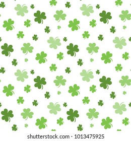 Clover pattern with three leaf. Chaotic clover pattern. Clover pattern for Saint Patrick's Day.