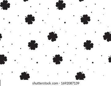 Clover pattern, trefoil, march, collection, natural, silhouette, fashionable, element, art, deco, style, lucky, cloverleaf, shamrocks background, seamless pattern, botanical, patrik, shamrocks pattern