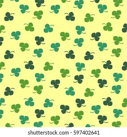 Clover pattern vector illustration on golden background