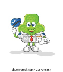 the clover pilot mascot. cartoon vector
