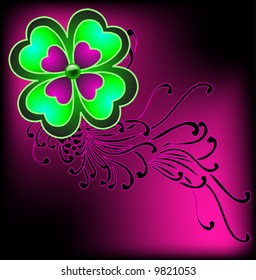 clover with pink bright background
