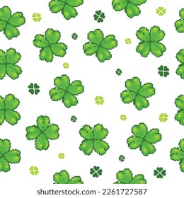 Clover pixel seamless pattern background