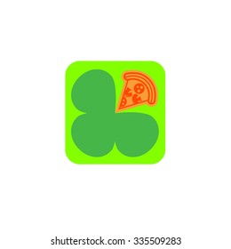 Clover pizza logo abstract template design. Icon,  isolated on a background