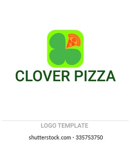 Clover pizza logo abstract template design. Icon,  isolated on a background