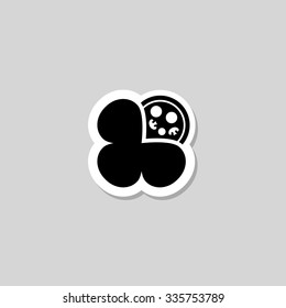 Clover pizza logo abstract template design. Icon,  isolated on a background