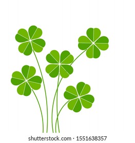 Clover plants spring background. Vector illustration.