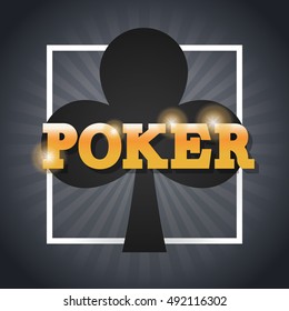 Clover of poker inside frame design
