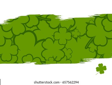 Clover poster, greeting card design template, vector illustration