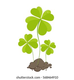 Clover quatrefoil St Patricks Day. Vector illustration