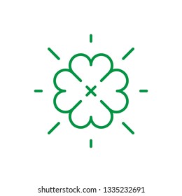 Clover Quatrefoil Vector Line Icon