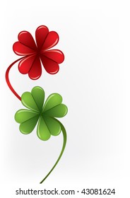 rojo trébol y verde