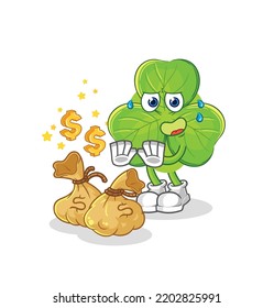 the clover refuse money illustration. character vector