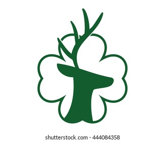 clover reindeer deer elk stag image vector icon logo silhouette
