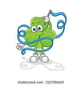 the clover Rhythmic Gymnastics mascot. cartoon vector