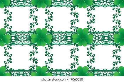 Clover seamless background for St. Patrick`s day, vector illustration