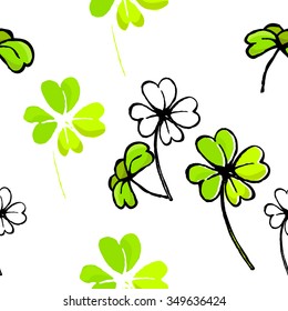 Clover seamless background. St.Patrick 's Day. Vector