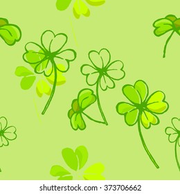 Clover seamless background. St.Patrick 's Day. Vector