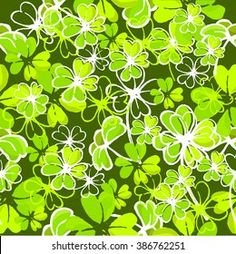 Clover seamless background. St.Patrick 's Day. Vector