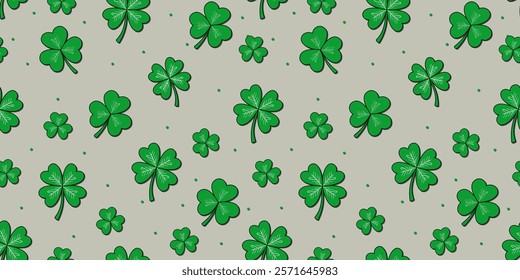 Clover Seamless Pattern 3D Style St. Patrick's Day