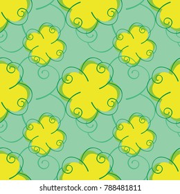 Clover seamless pattern. Spring background.