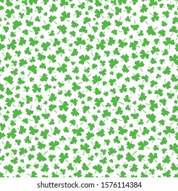 Clover seamless pattern, St Patrick day's background, vector