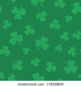 Clover seamless pattern for St. Patrick's Day. Flat style design.