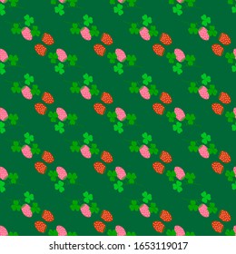 Clover seamless pattern. Symbol fortune, success, traditional ireland festival, holiday St. Patrick. Modern texture. Color template for prints, wrapping, wallpaper etc. Vector illustration.