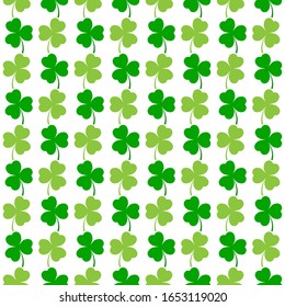 Clover seamless pattern. Symbol fortune, success, traditional ireland festival, holiday St. Patrick. Modern texture. Color template for prints, wrapping, wallpaper etc. Vector illustration.