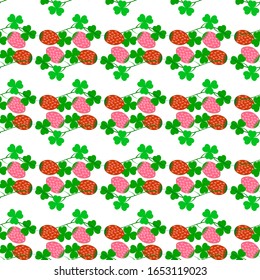 Patrón transparente. Simbol fortuna, éxito, festival de Irlanda tradicional, vacaciones San Patricio. Textura moderna. Plantilla de color para impresiones, envolturas, papel pintado, etc. Ilustración vectorial.