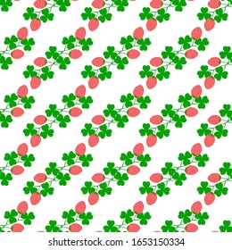 Clover seamless pattern. Symbol fortune, success, traditional ireland festival, holiday St. Patrick. Modern texture. Color template for prints, wrapping, wallpaper, etc. Vector illustration.