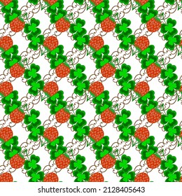 Clover seamless pattern. Symbol fortune, success, traditional ireland festival, holiday St. Patrick. Modern texture. Color template for prints, wrapping, wallpaper etc. illustration.