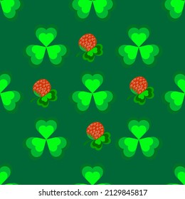Clover seamless pattern. Symbol fortune, success, traditional ireland festival, holiday St. Patrick. Modern texture. Color template for prints, wrapping, wallpaper etc. illustration.