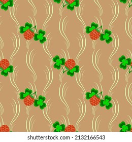 Clover seamless pattern. Symbol fortune, success, traditional ireland festival, holiday St. Patrick. Modern texture. Color template for prints, wrapping, wallpaper etc. illustration.