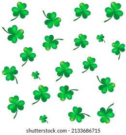 Clover seamless pattern. Symbol fortune, success, traditional ireland festival, holiday St. Patrick. Modern texture. Color template for prints, wrapping, wallpaper etc. illustration.