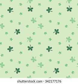 Clover seamless vector pattern. Can be used in web design, printed on fabric/paper, as a background, or as an element in a composition.