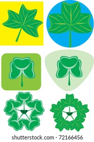 Clover set on the isolated background. illustration