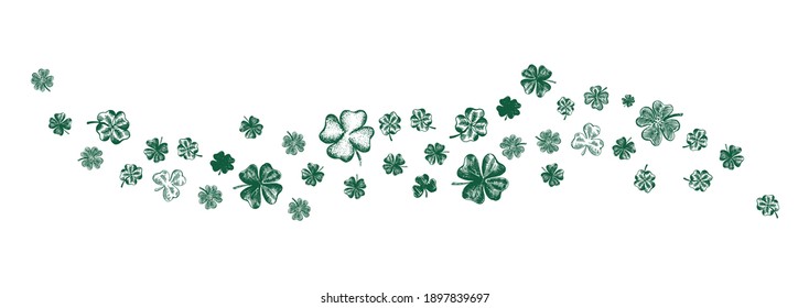 Clover set. Patrick's day. Hand drawn illustration.	
