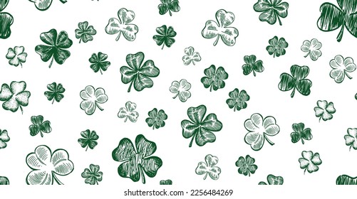 Clover set. Patrick's day. Hand drawn illustration.