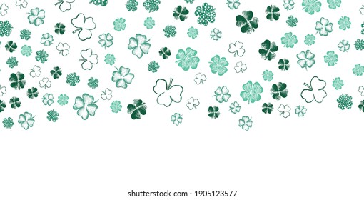 Clover set, Patrick's day. Hand-drawn style. Vector illustration.
