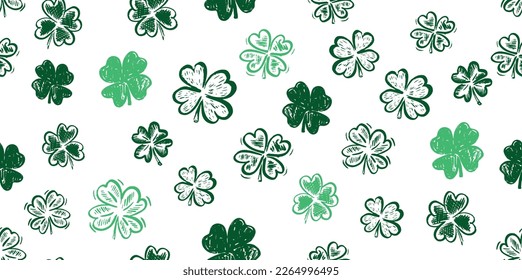 Clover set, Saint Patricks Day, hand drawn illustrations.