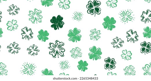 Clover Set, Saint Patricks Day, handgezeichnete Illustrationen.	
