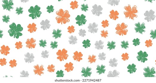 Clover set, Saint Patricks Day, hand drawn illustrations.	
