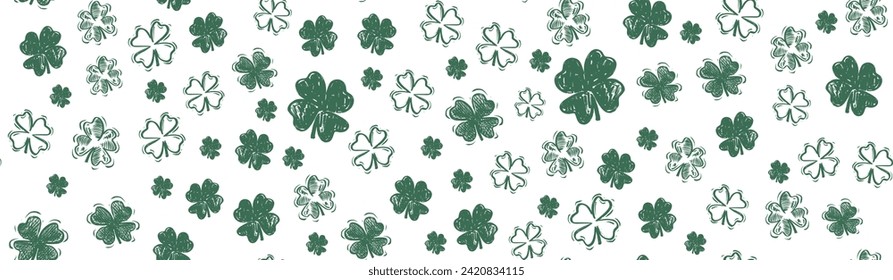 Clover set, Saint Patricks Day, hand drawn illustrations.	