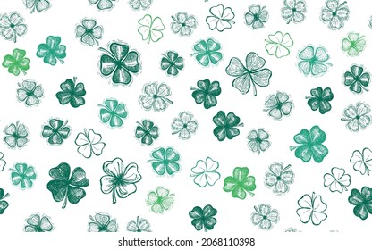 Kleeblatt, St. Patrick's Day. Handgezeichnete Illustrationen. Vektorgrafik.	