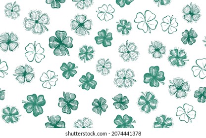 Clover set, St. Patrick's Day, Hand drawn illustrations. Vector.