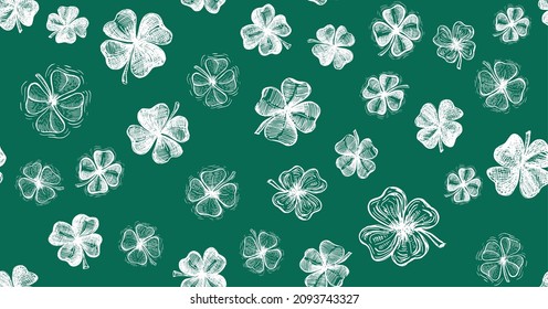 Clover set, St. Patrick's Day. Hand drawn illustrations. Vector.