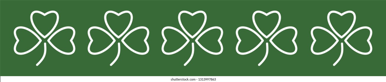 Clover, shamrock border. St. Patrick's Day. Vector illustration.