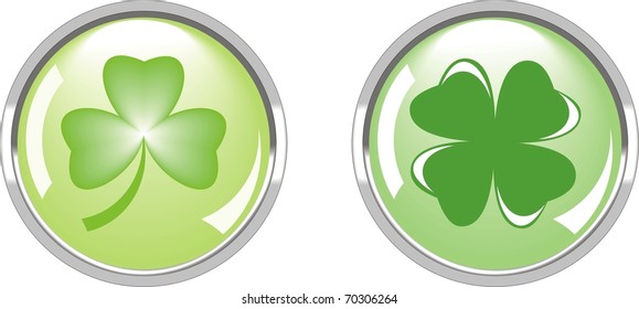clover or shamrock button  for St Patrickâ??s day